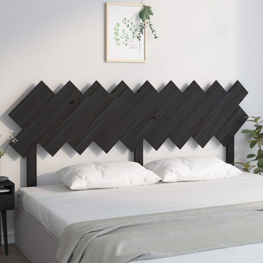 vidaXL Sängynpääty musta 178x3x80,5 cm täysi mänty