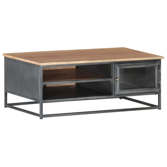 vidaXL Sohvapöytä harmaa 90x50x35 cm täysi akaasiapuu