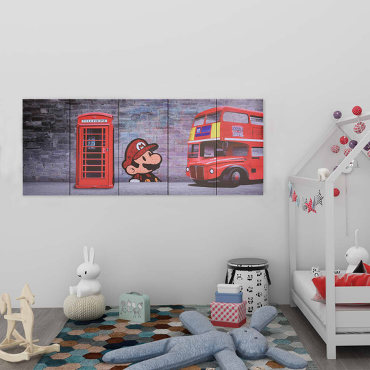 vidaXL Kanvaasitaulusarja Lontoo monivärinen 150 x 60 cm