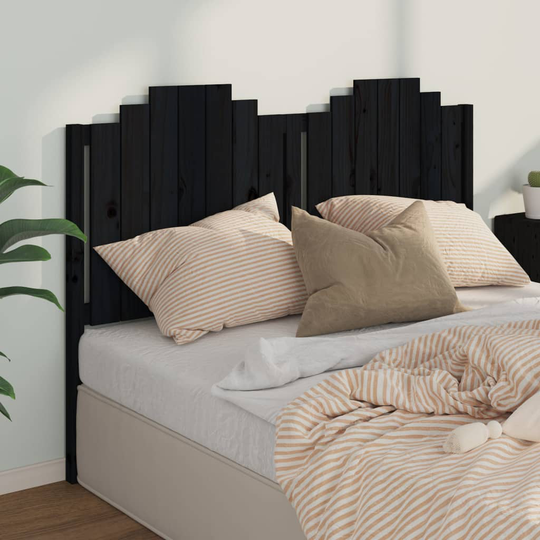 vidaXL Sängynpääty musta 166x4x110 cm täysi mänty