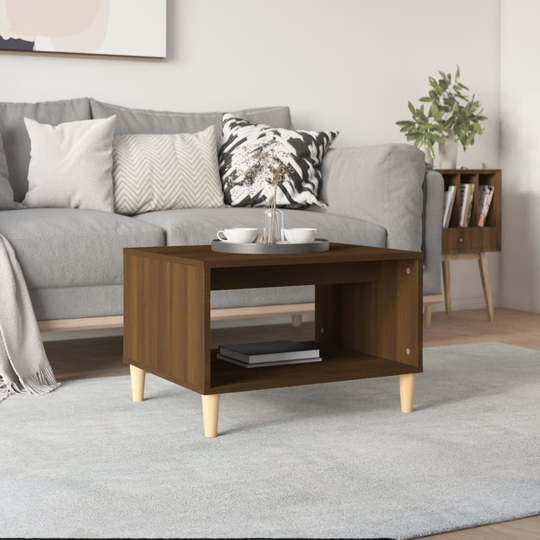 vidaXL Sohvapöytä ruskea tammi 60x40x50 cm tekninen puu