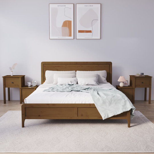 vidaXL Yöpöydät 2 kpl hunajanruskea 79,5x38x65,5 cm täysi mänty