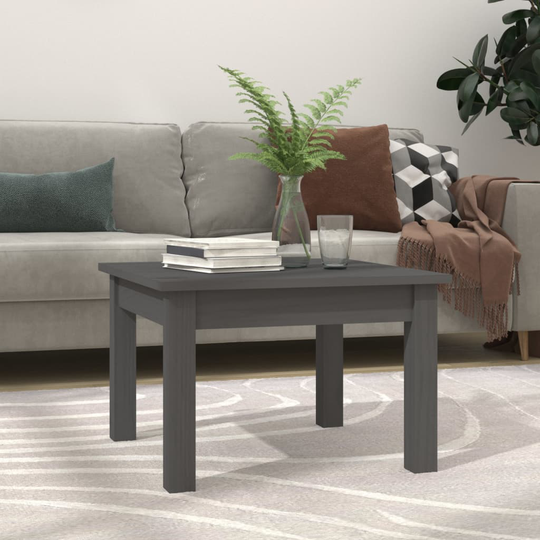 vidaXL Sohvapöytä harmaa 45x45x30 cm täysi mänty