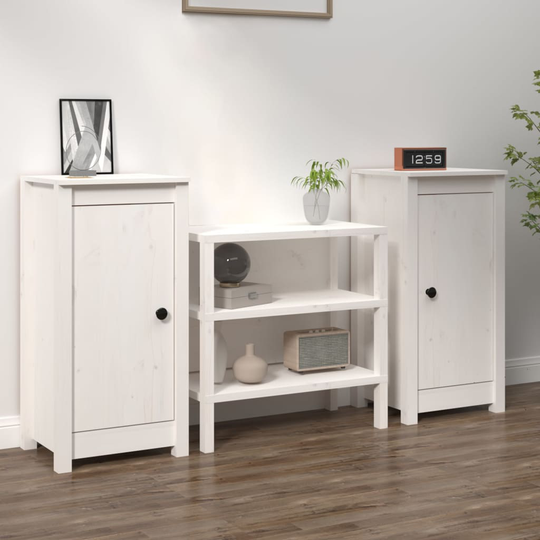 vidaXL Senkit 2 kpl valkoinen 40x35x80 cm täysi mänty