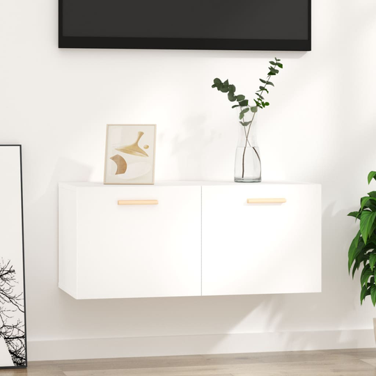 vidaXL TV-taso valkoinen 80x35x36,5 cm tekninen puu