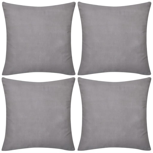 Harmaa tyynynpäällinen 4 kpl Puuvilla 50 x 50 cm