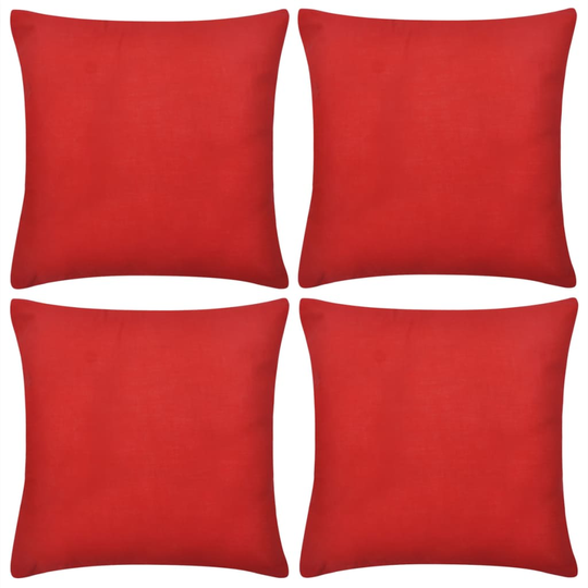 Punainen Tyynynpäällinen 4 kpl Puuvilla 50 x 50 cm