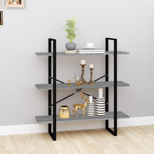 vidaXL Kirjahylly harmaa Sonoma 100x30x105 cm tekninen puu