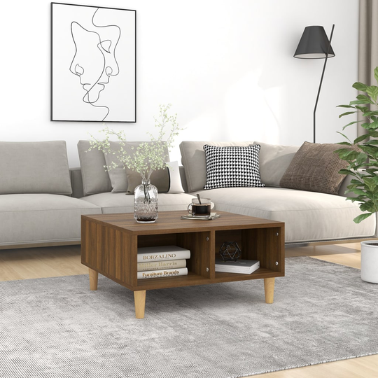 vidaXL Sohvapöytä ruskea tammi 60x60x30 cm lastulevy