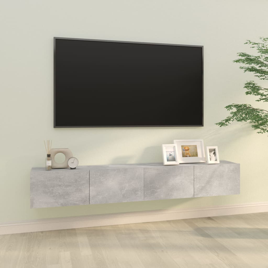 vidaXL TV-seinäkaapit 2 kpl betoninharmaa 100x30x30 cm tekninen puu