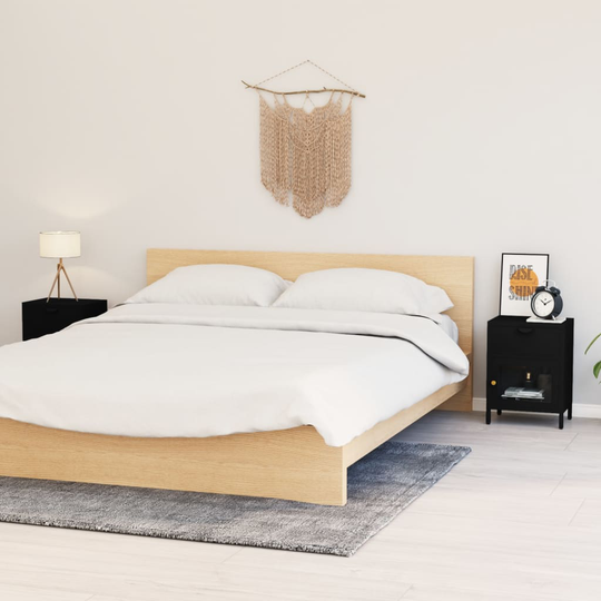 vidaXL Yöpöydät 2 kpl musta 40x30x54,5 cm teräs ja lasi