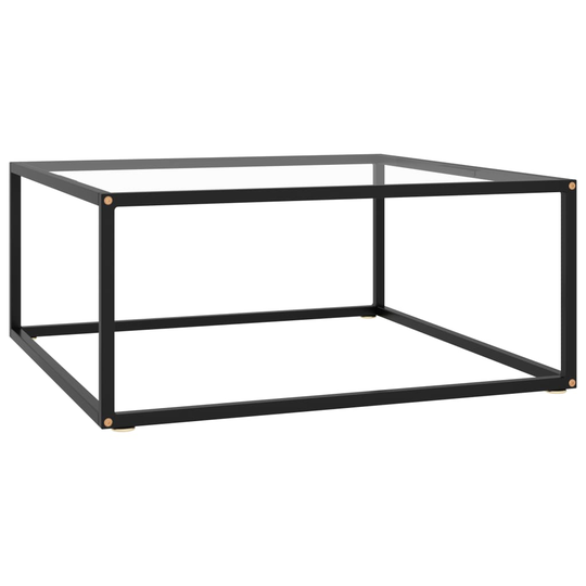 vidaXL Sohvapöytä musta karkaistu lasi 80x80x35 cm