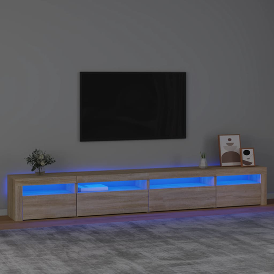 vidaXL TV-taso LED-valoilla Sonoma-tammi 270x35x40 cm