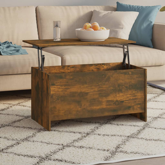 vidaXL Sohvapöytä savutammi 102x55,5x52,5 cm tekninen puu