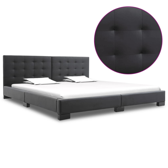280631 vidaXL Bed Frame Black Faux Leather 200x180 cm