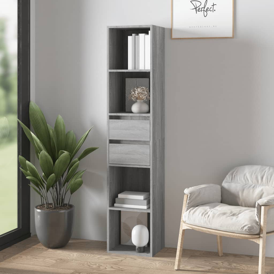 vidaXL Kirjahylly harmaa Sonoma 36x30x171 cm tekninen puu