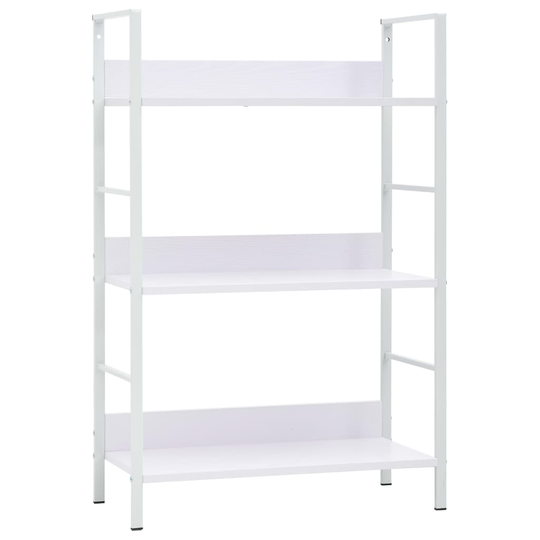vidaXL 3-tasoinen kirjahylly valkoinen 60x27,6x90,5 cm lastulevy