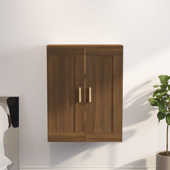 vidaXL Seinäkaappi ruskea tammi 69,5x32,5x90 cm tekninen puu