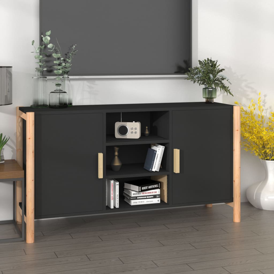 vidaXL Senkki musta 107x38x60 cm tekninen puu