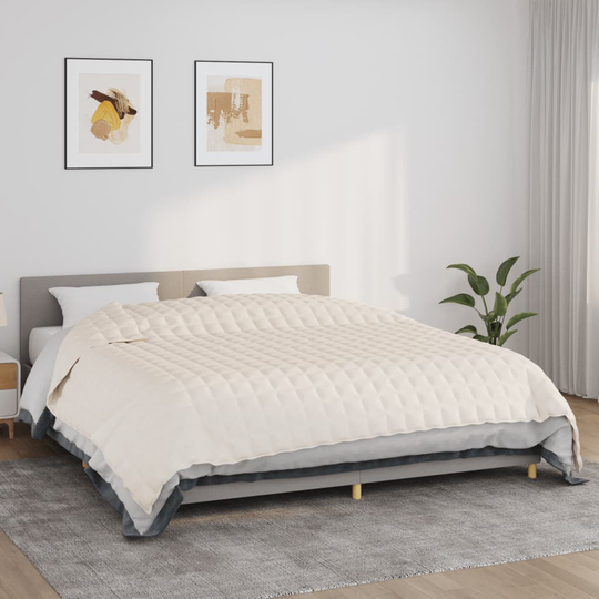 vidaXL Painopeitto vaalea kerma 220x260 cm 11 kg kangas
