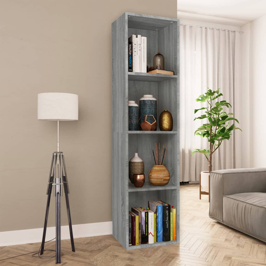 vidaXL Kirjahylly / TV-taso harmaa Sonoma 36x30x143 cm tekninen puu