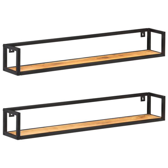 vidaXL Seinähyllyt 2 kpl 120 cm täysi akaasiapuu