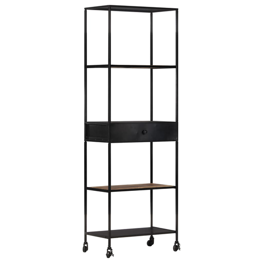 vidaXL Kirjahylly 60x35x180 cm karkea mangopuu ja rauta