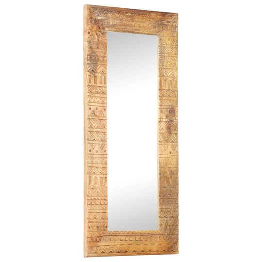vidaXL Käsinveistetty peili 110x50x11 cm täysi mangopuu