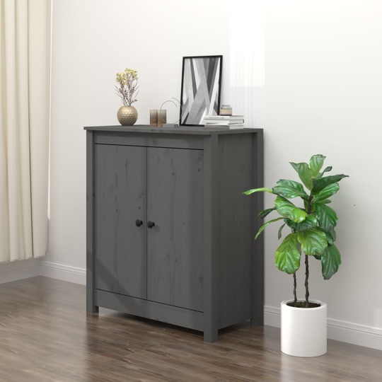vidaXL Senkki harmaa 70x35x80 cm täysi mänty