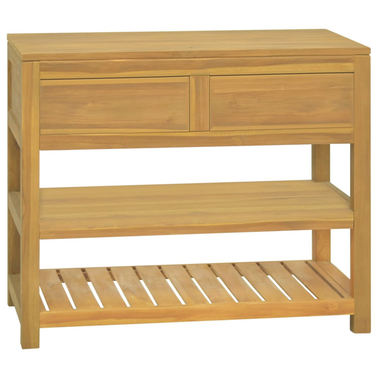 vidaXL Kylpyhuoneen kaappi 90x45x75 cm täysi tiikki