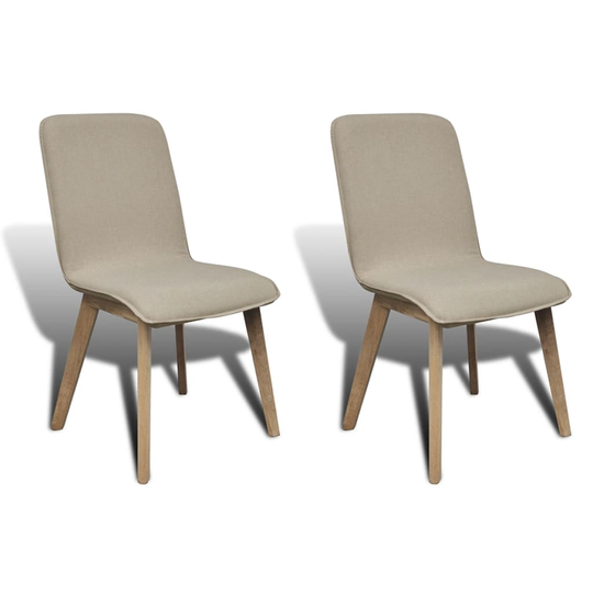 vidaXL Ruokatuolit 2 kpl beige kangas ja täystammi