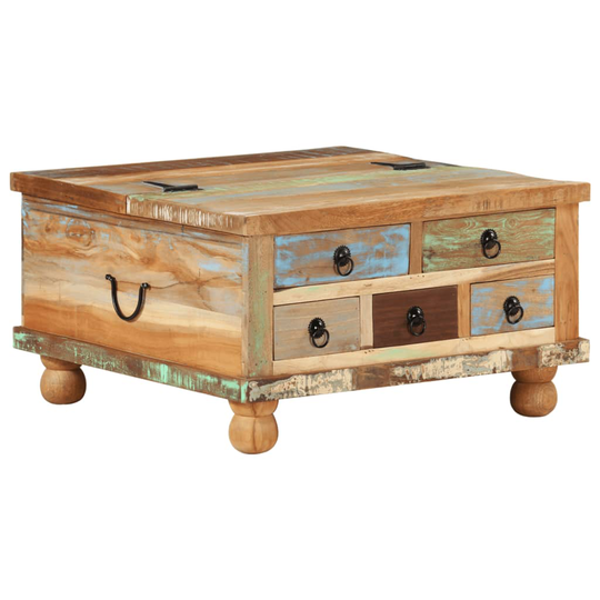 vidaXL Sohvapöytä Kierrätetty puu 70x70x38 cm