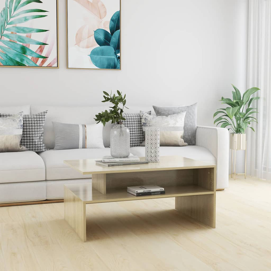 vidaXL Sohvapöytä Sonoma-tammi 90x60x42,5 cm lastulevy