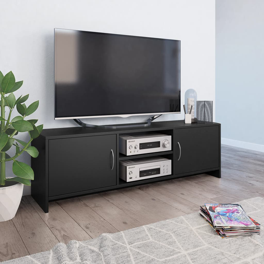 vidaXL TV-taso musta 120x30x37,5 cm lastulevy
