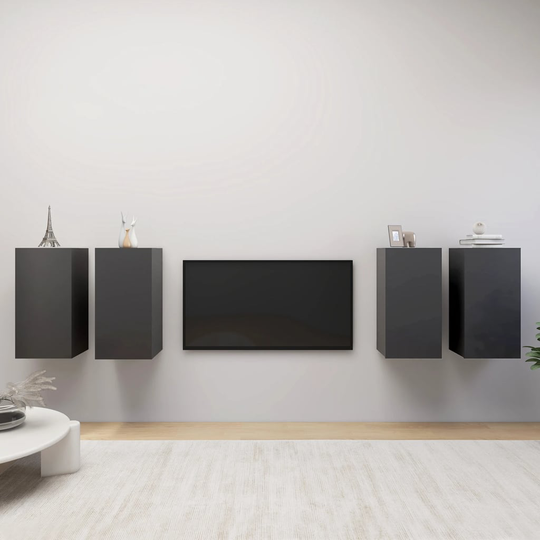 vidaXL TV-tasot 4 kpl harmaa 30,5x30x60 cm lastulevy