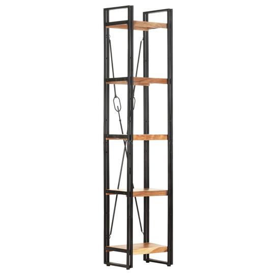 vidaXL 5-tasoinen kirjahylly 40x30x180 cm täysi akaasiapuu