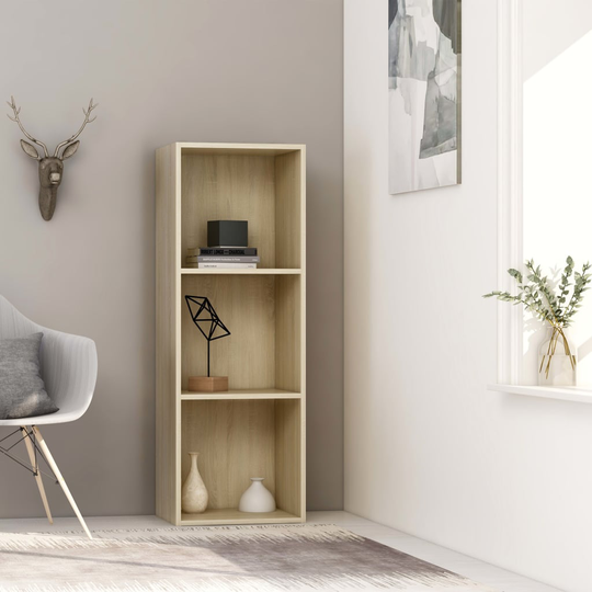 vidaXL 3-tasoinen kirjahylly Sonoma-tammi 40x30x114 cm lastulevy