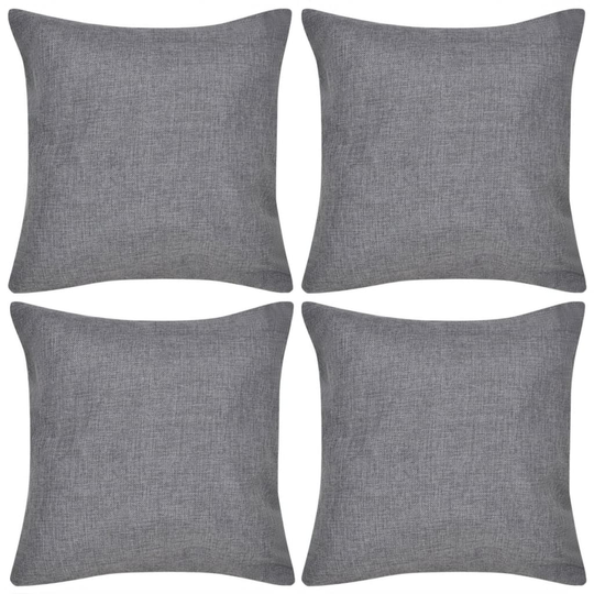 Tummanharmaa Tyynynpäällinen Pellavatyylinen 4kpl 50 x 50 cm