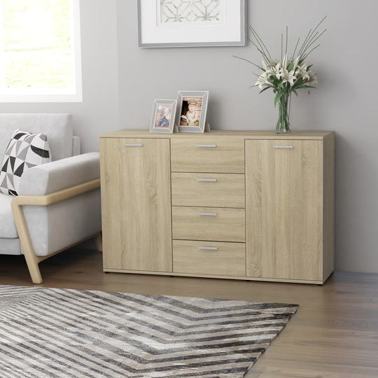 vidaXL Senkki Sonoma-tammi 120x35,5x75 cm lastulevy