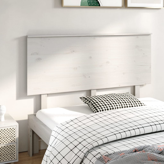 vidaXL Sängynpääty valkoinen 144x6x82,5 cm täysi mänty