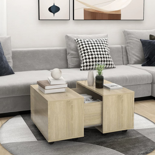 vidaXL Sohvapöytä Sonoma-tammi 60x60x38 cm lastulevy
