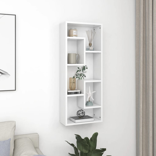 vidaXL Seinähylly valkoinen 36x16x90 cm lastulevy