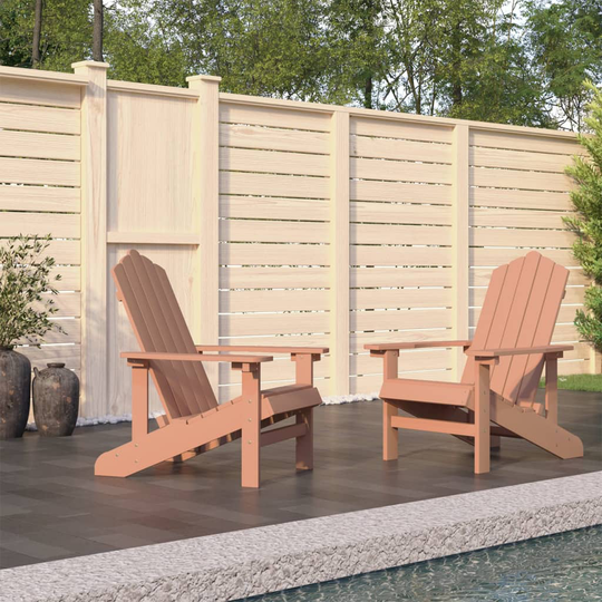 vidaXL Adirondack puutarhatuolit 2 kpl HDPE ruskea