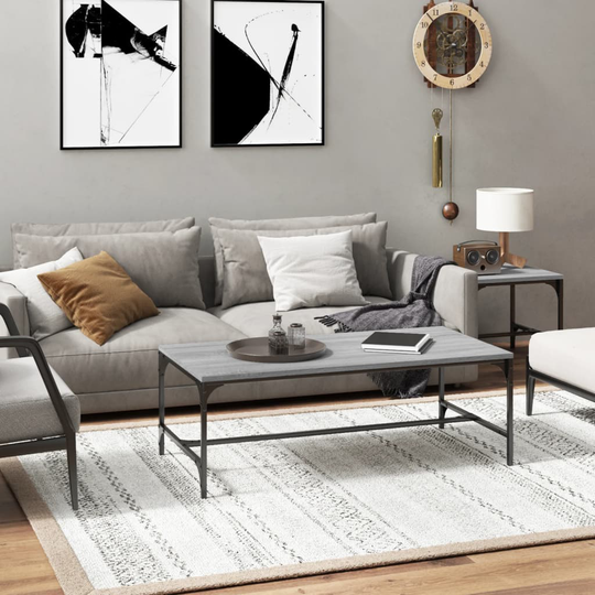 vidaXL Sohvapöytä harmaa Sonoma 100x50x35 cm tekninen puu