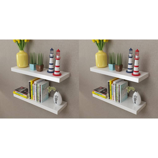 vidaXL Seinähyllyt 4 kpl valkoinen 60 cm