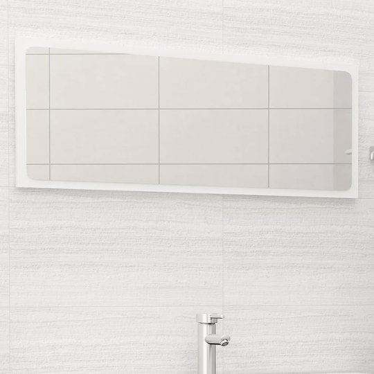 vidaXL Kylpyhuonepeili korkeakiilto valkoinen 100x1,5x37 cm lastulevy