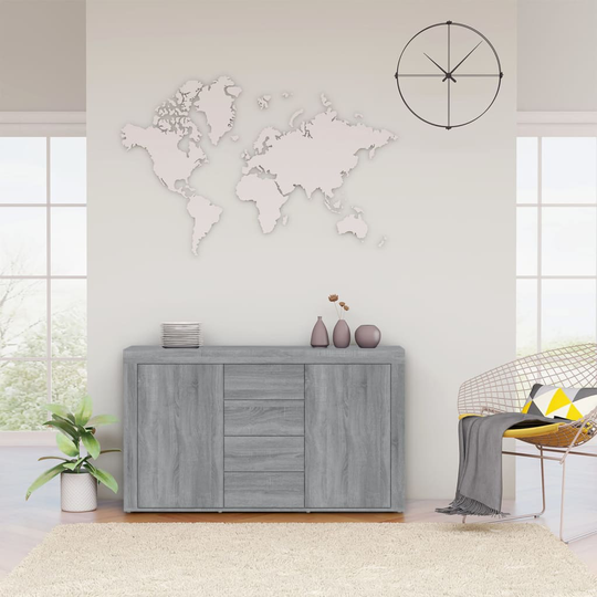 vidaXL Senkki harmaa Sonoma 120x36x69 cm tekninen puu