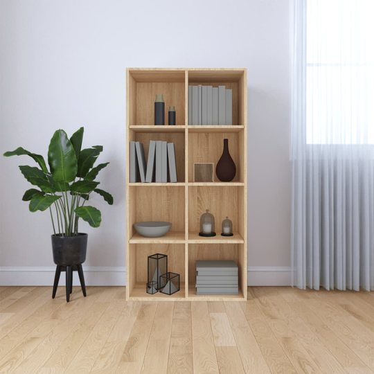 vidaXL Kirjahylly/senkki Sonoma tammi 66x30x130 cm lastulevy