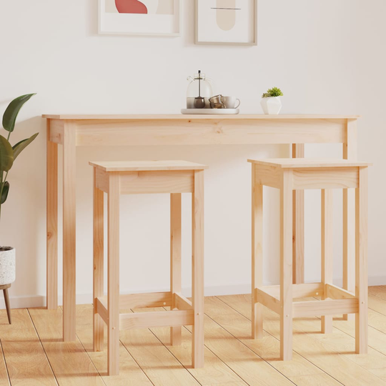 vidaXL Baarituolit 2 kpl 40x40x78 cm täysi mänty