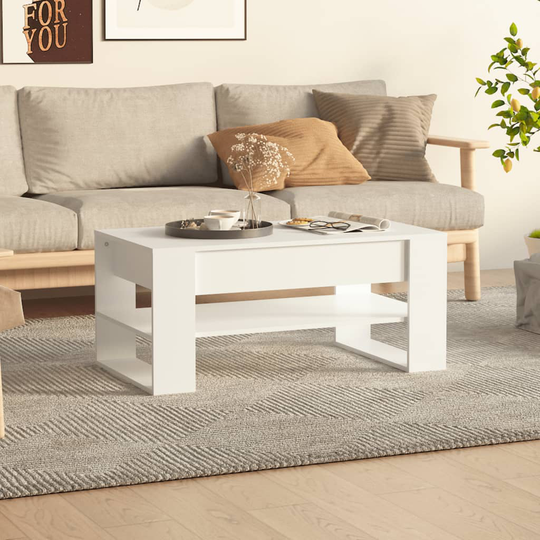 vidaXL Sohvapöytä valkoinen 102x55x45 cm tekninen puu